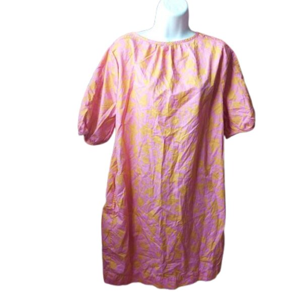 Orange and Pink Printed Cotton dress Size Large - Picture 1 of 4